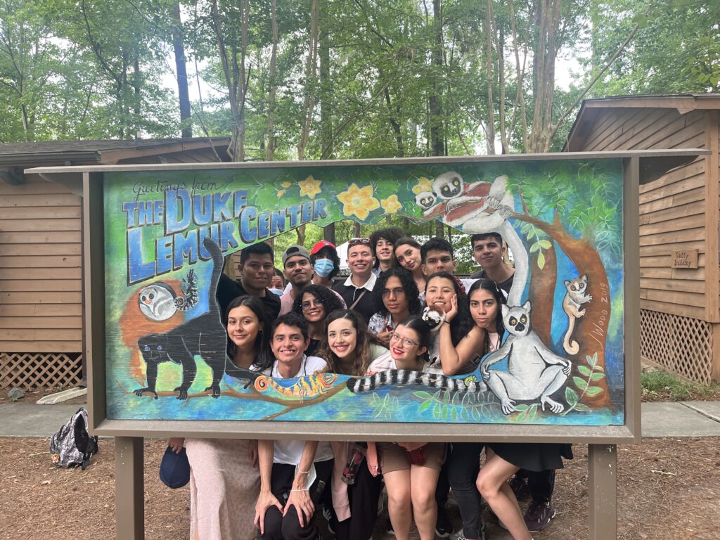 students at the Duke Lemur Center sign