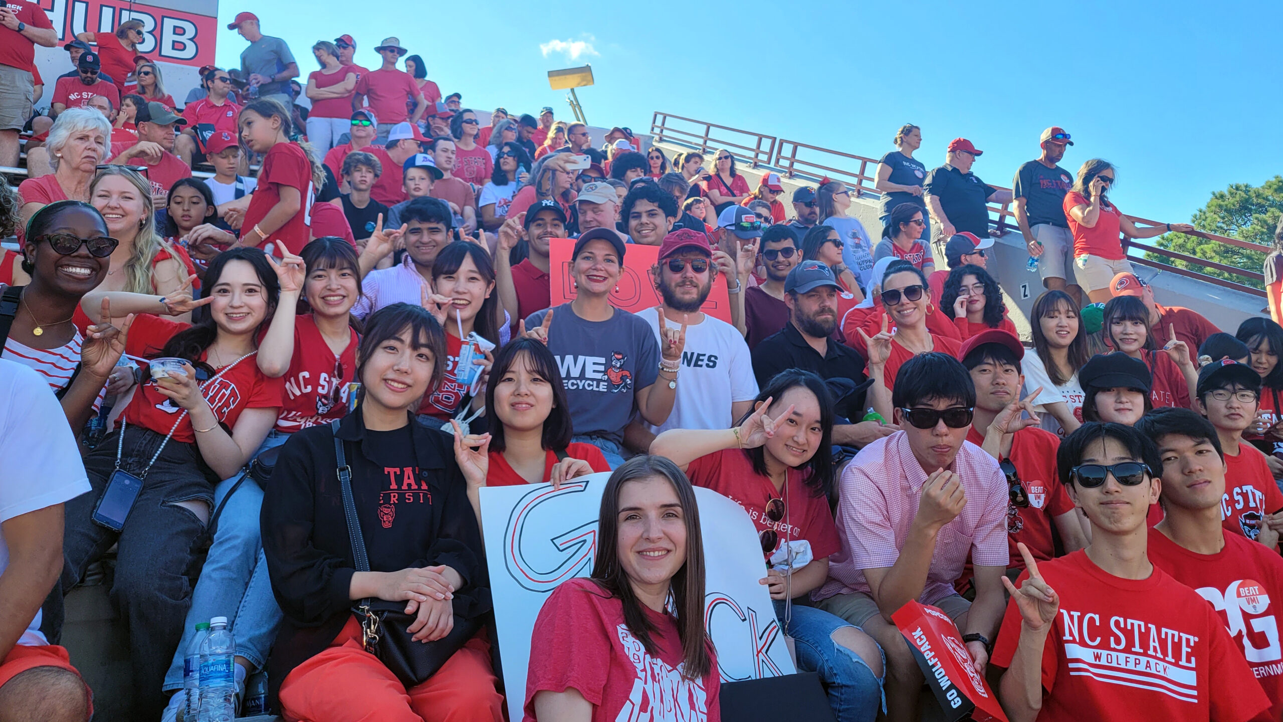 students at NC State football game