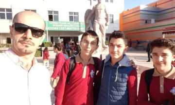Teacher with students in Azerbaijan